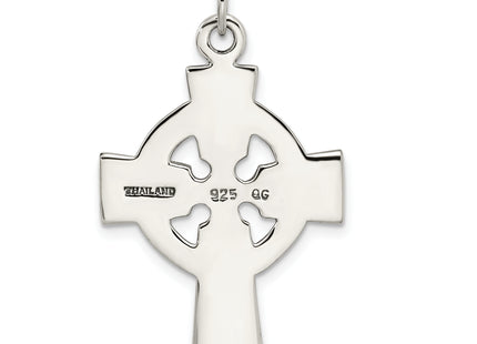 Sterling Silver Antiqued Celtic Cross Charm, 34 x 23mm