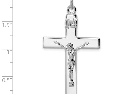 Sterling Silver Platinum-plated Crucifix Pendant
