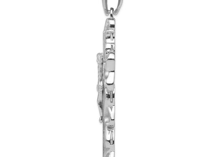 Sterling silver cubic zirconia crucifix pendant, alternate view