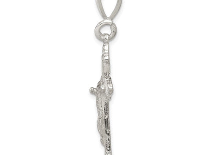 Sterling silver crucifix pendant, alternate view