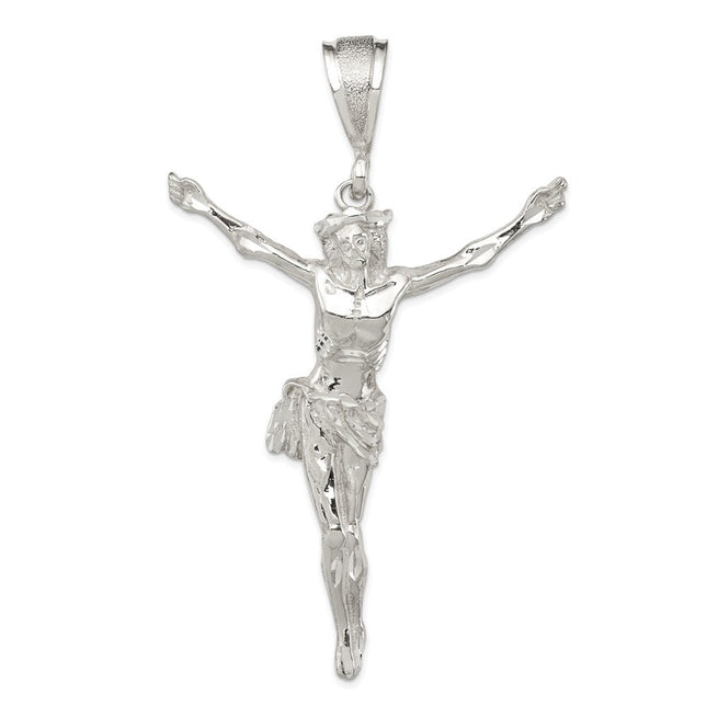 Sterling Silver Corpus (Crucified Christ) Pendant, 86 x 55mm