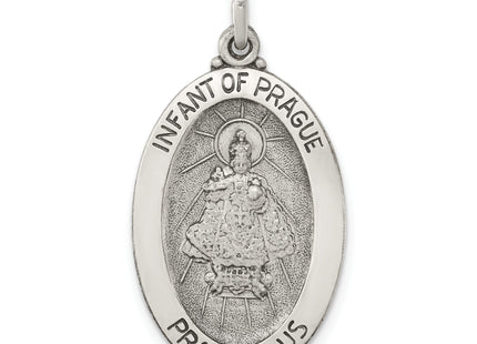 Sterling Silver Antiqued Infant of Prague Medal