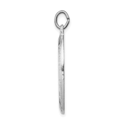 Sterling Silver Platinum-plated St. Christopher Medal, 35 x 17mm