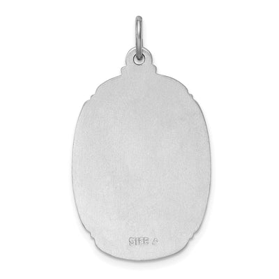 Sterling Silver Platinum-plated St. Christopher Medal, 35 x 20mm