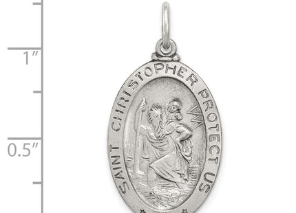 Sterling Silver Antiqued St. Christopher Basketball Medal (Style QC3567)