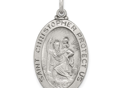 Sterling Silver Antiqued St. Christopher Basketball Medal (Style QC3567)