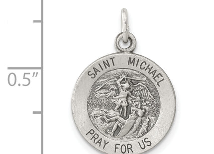 Sterling Silver Antiqued Saint Michael Medal