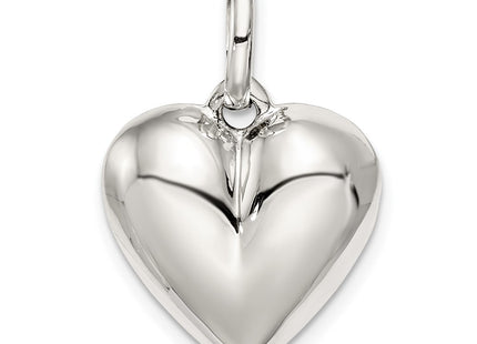Sterling silver heart charm, further view