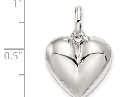 Sterling silver heart charm, another view