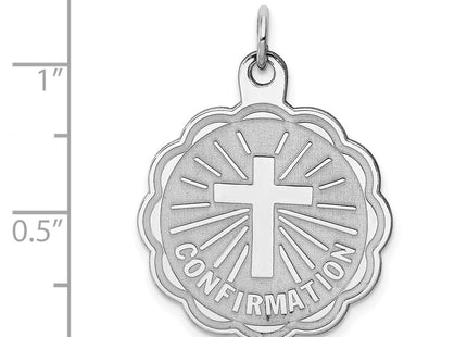 Sterling silver disc charm, further view