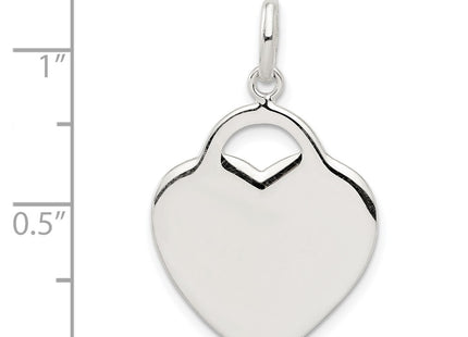 Sterling silver heart charm, another view