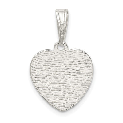 Sterling Silver Heart Pendant, 16 x 15mm