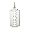 Sterling Silver Rhodium-plated Razor Blade Polished Charm