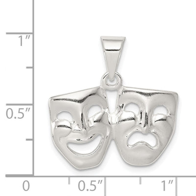 Sterling Silver Comedy/tragedy Charm, 19 x 23mm