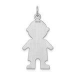 Sterling Silver Rhodium-plated Engravable Boy Polished Disc Charm view 2