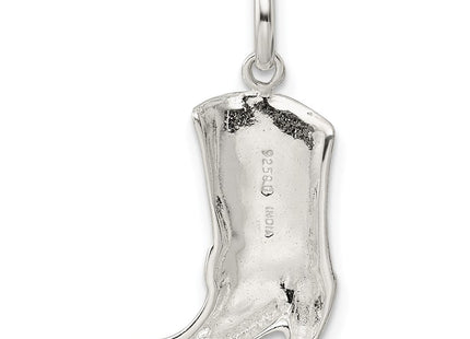 Sterling Silver Cowboy Boot Charm (Style QC3846)