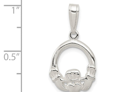 Sterling silver claddagh charm, another view