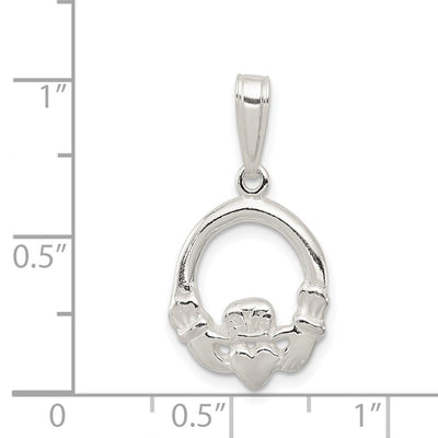 Sterling Silver Claddagh Charm, 26 x 15mm