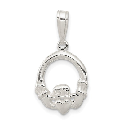 Sterling Silver Claddagh Charm, 26 x 15mm
