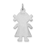 Sterling S. Rh-plt Engravable Girl Polished Front/Satin Back Disc Charm view 2