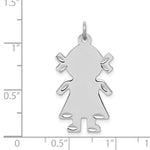 Sterling S. Rh-plt Engravable Girl Polished Front/Satin Back Disc Charm view 4