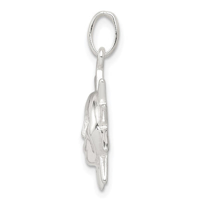 Sterling Silver Sun Charm, 25 x 17mm