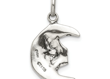 Sterling Silver Antiqued Moon Charm
