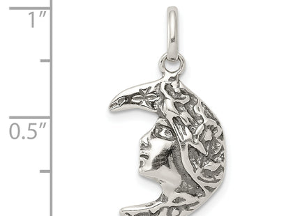 Sterling Silver Antiqued Moon Charm