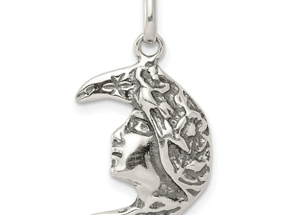 Sterling Silver Antiqued Moon Charm