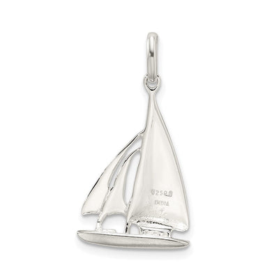 Sterling Silver Sailboat Charm, 23 x 17mm