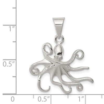 Sterling Silver Octopus Charm, 27 x 24mm