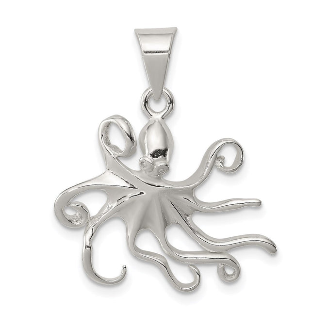 Sterling Silver Octopus Charm, 27 x 24mm