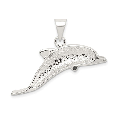 Sterling Silver Dolphin Pendant, 25 x 38mm