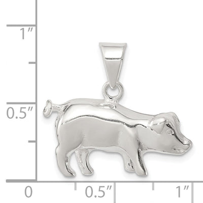 Sterling Silver Pig Charm, 15 x 24mm