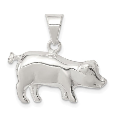 Sterling Silver Pig Charm, 15 x 24mm