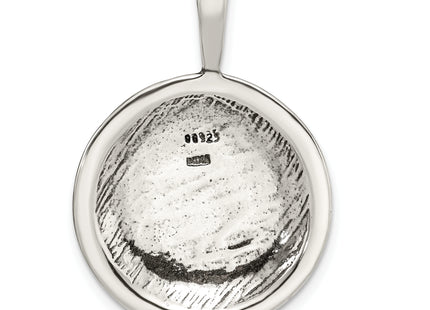 Sterling Silver Antiqued Soccer Ball Pendant, 33 x 22mm