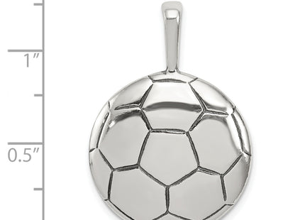 Sterling Silver Antiqued Soccer Ball Pendant, 33 x 22mm