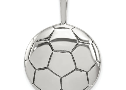 Sterling Silver Antiqued Soccer Ball Pendant, 33 x 22mm
