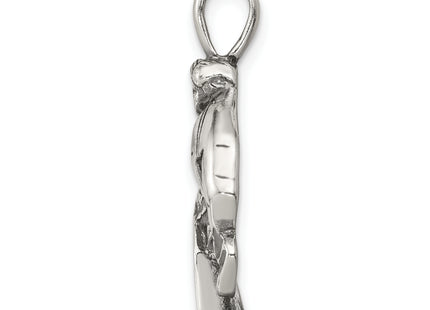 Sterling Silver Antiqued Hockey Player Charm