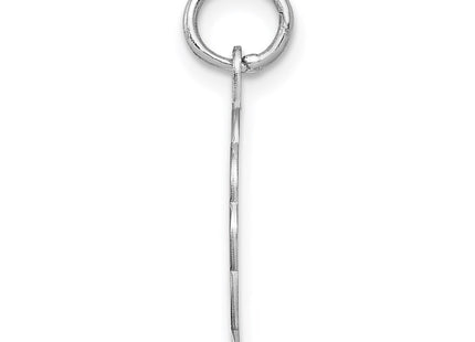 Sterling Silver Rhodium-plated Brocaded Letter Initial Charm, 22 x 16mm