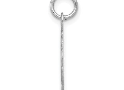 Sterling Silver Rhodium-plated Brocaded Letter D Initial Charm