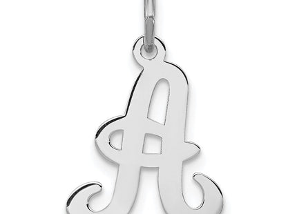 Sterling Silver Rhodium-plated Stamped Letter Initial Charm Pendant for Necklace or Bracelet (Style QC4163A)