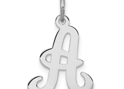 Sterling Silver Rhodium-plated Stamped Letter Initial Charm