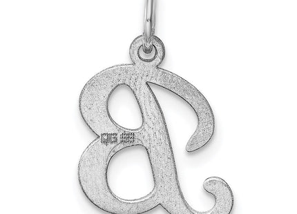 Sterling Silver Rhodium-plated Stamped Letter Initial Charm Pendant for Necklace or Bracelet (Style QC4163B)