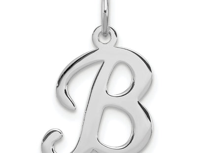 Sterling Silver Rhodium-plated Stamped Letter Initial Charm