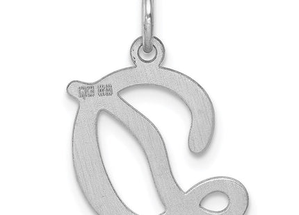 Sterling Silver Rhodium-plated Stamped Letter Initial Charm Pendant for Necklace or Bracelet (Style QC4163D)