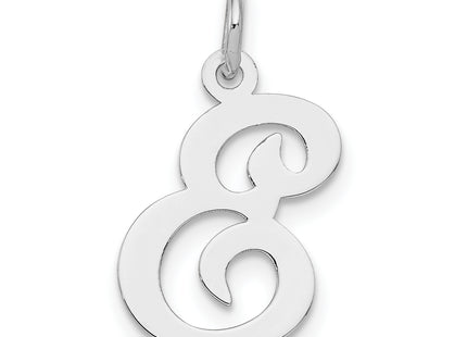 Sterling Silver Rhodium-plated Stamped Letter Initial Charm