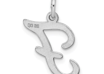 Sterling Silver Rhodium-plated Stamped Letter Initial Charm Pendant for Necklace or Bracelet (Style QC4163F)