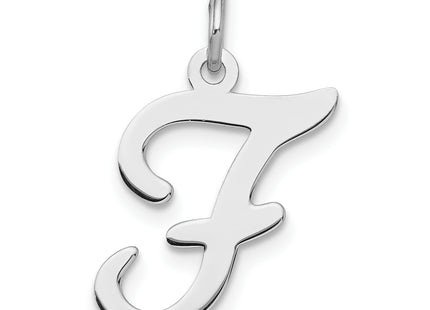 Sterling Silver Rhodium-plated Stamped Letter Initial Charm