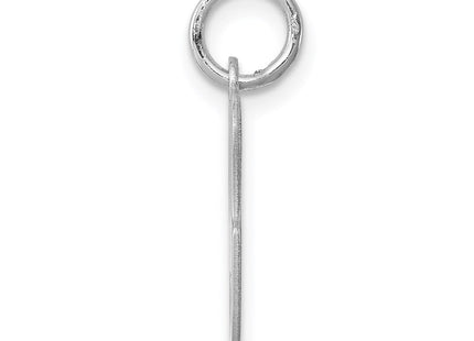 Sterling Silver Rhodium-plated Stamped Letter Initial Charm Pendant for Necklace or Bracelet (Style QC4163G)